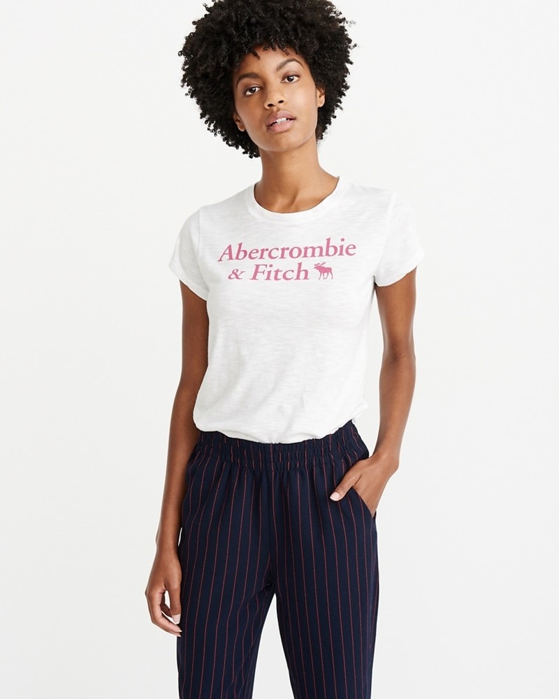 Hình Áo thun nữ Abercrombie & Fitch AF-US-NT01 Short-Sleeve Logo Tee