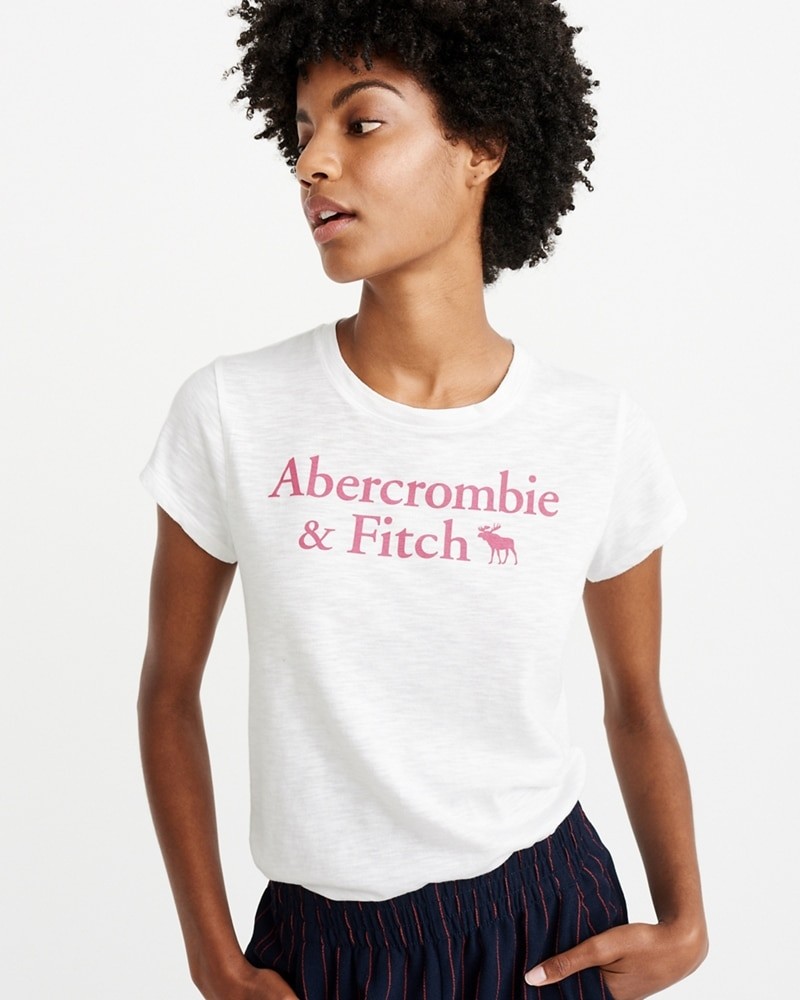 Hình Áo thun nữ Abercrombie & Fitch AF-US-NT01 Short-Sleeve Logo Tee