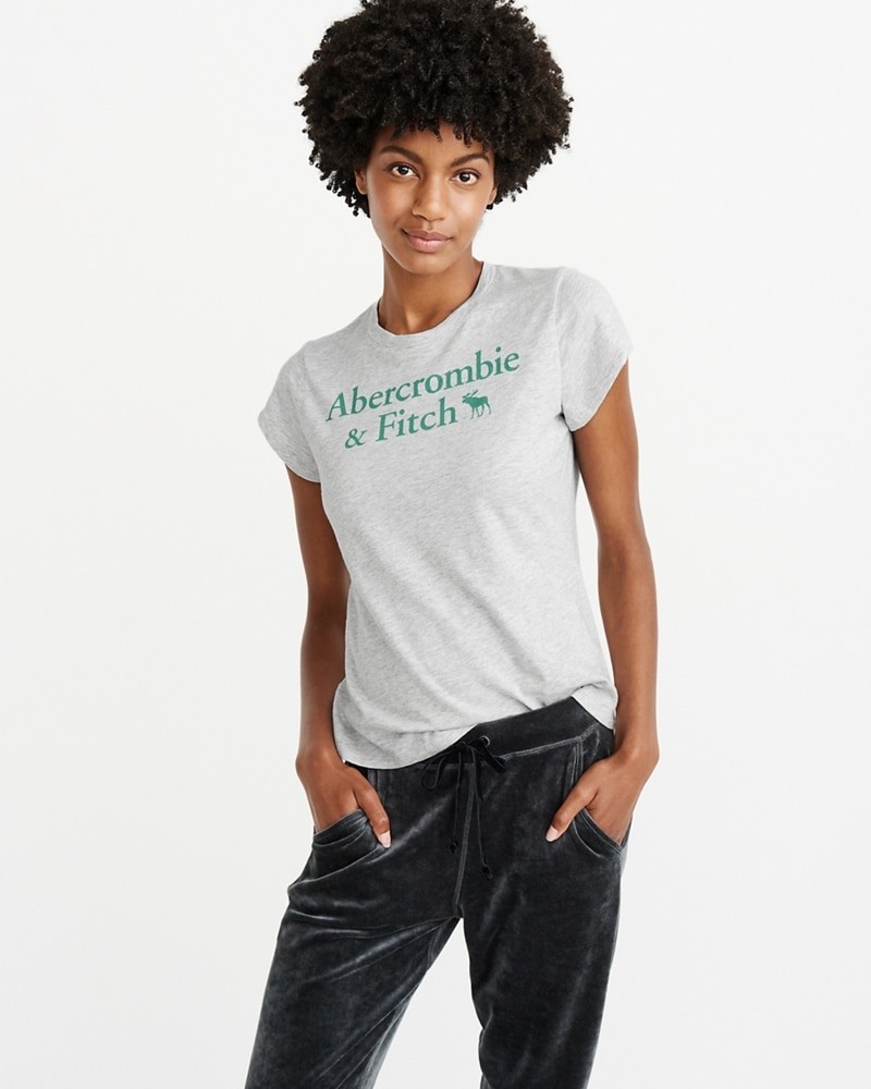 Hình Áo thun nữ Abercrombie & Fitch AF-US-NT02 Short-Sleeve Logo Tee