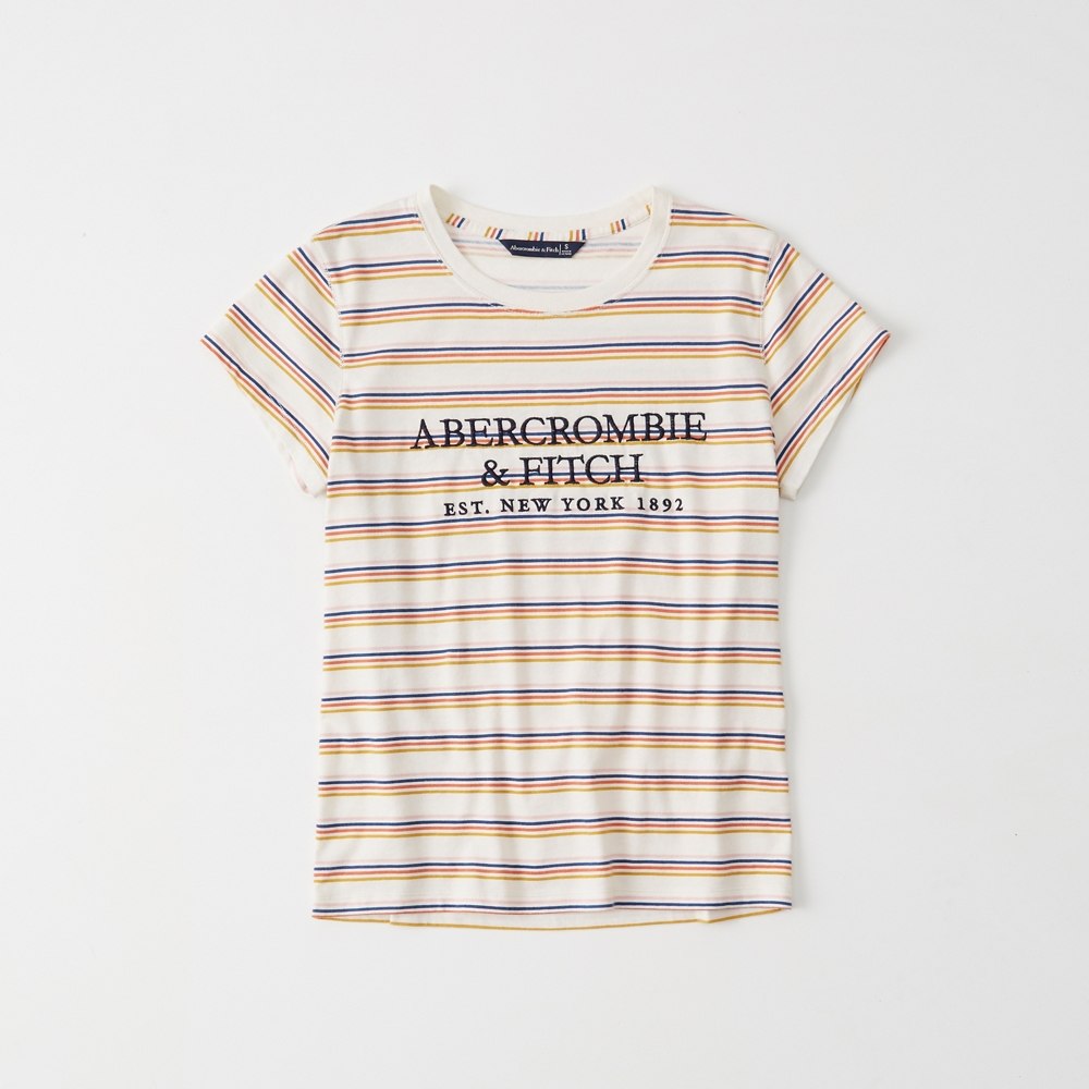 Hình Áo thun nữ Abercrombie & Fitch AF-US-NT03 Embroidered Logo Tee