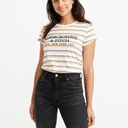 Hình Áo thun nữ Abercrombie & Fitch AF-US-NT03 Embroidered Logo Tee