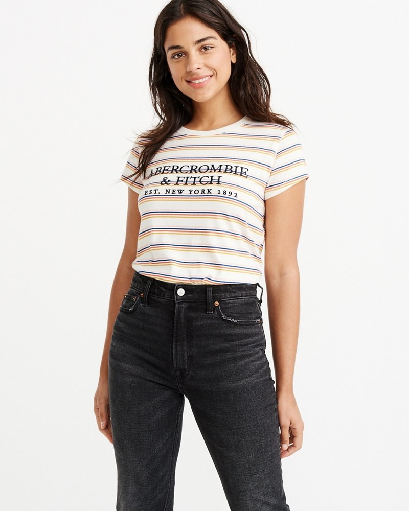 Hình Áo thun nữ Abercrombie & Fitch AF-US-NT03 Embroidered Logo Tee