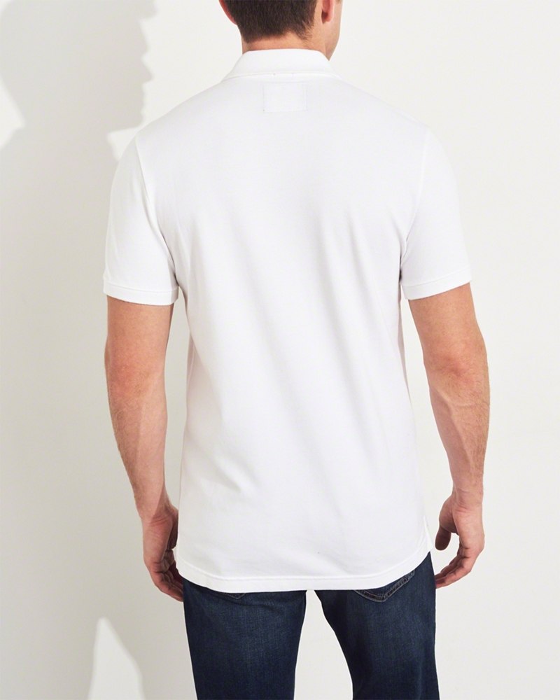 Hình Áo thun nam Hollister HCO-P187 Stretch Slim Fit Polo White