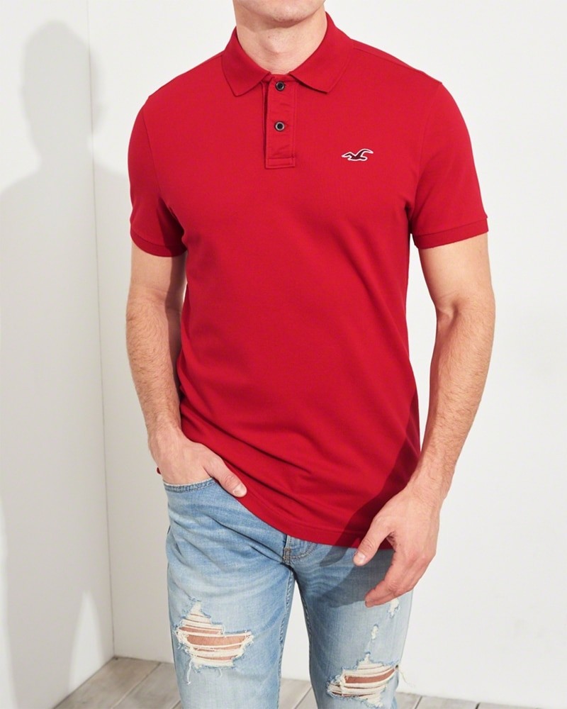 Hình Áo thun nam Hollister HCO-P193 Stretch Slim Fit Polo Red