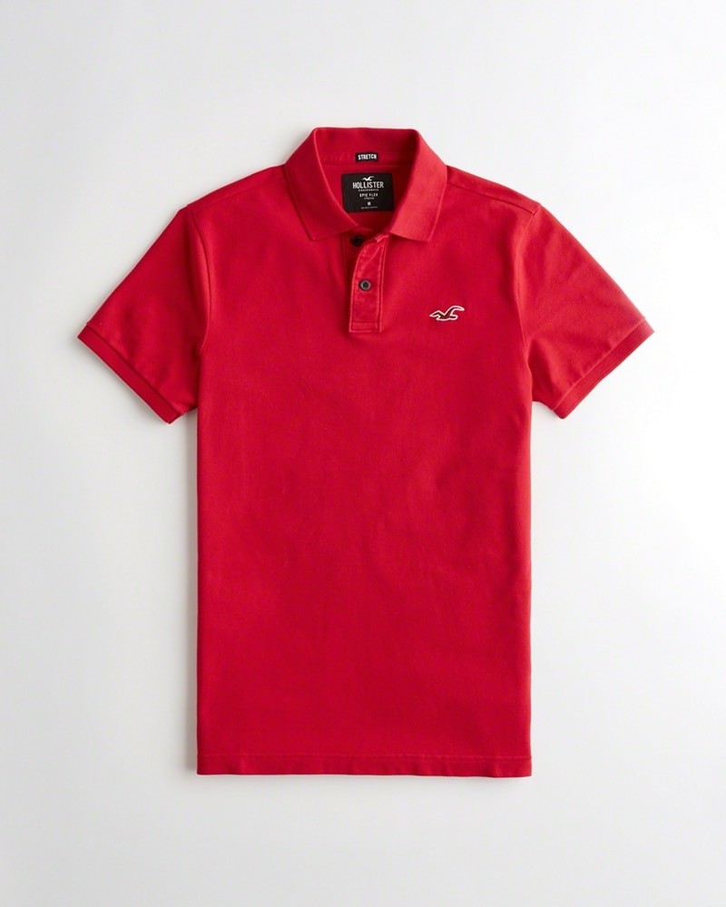 Hình Áo thun nam Hollister HCO-P193 Stretch Slim Fit Polo Red