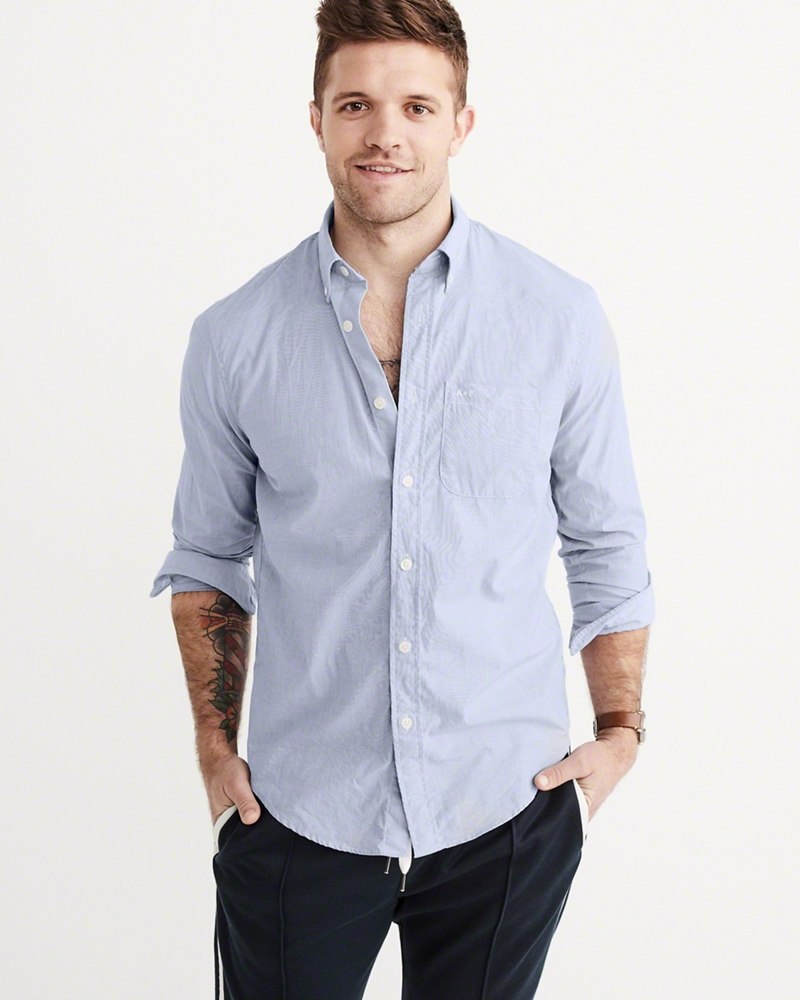 Hình Áo sơmi nam Abercrombie & Fitch AF-US-SM74 STRETCH POPLIN SHIRT