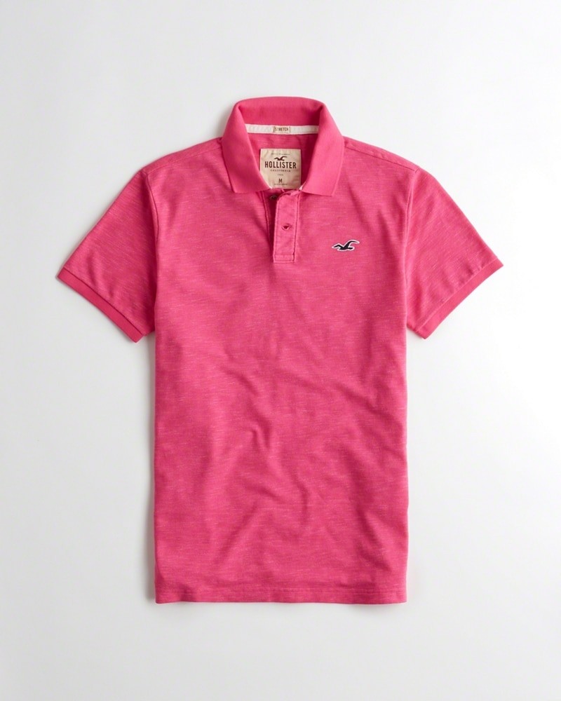 Hình Áo thun nam Hollister HCO-P192 Stretch Pique Icon Polo Pink
