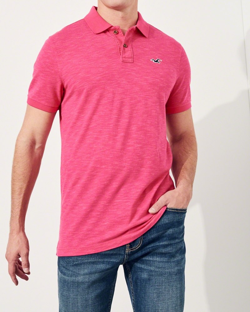 Hình Áo thun nam Hollister HCO-P192 Stretch Pique Icon Polo Pink