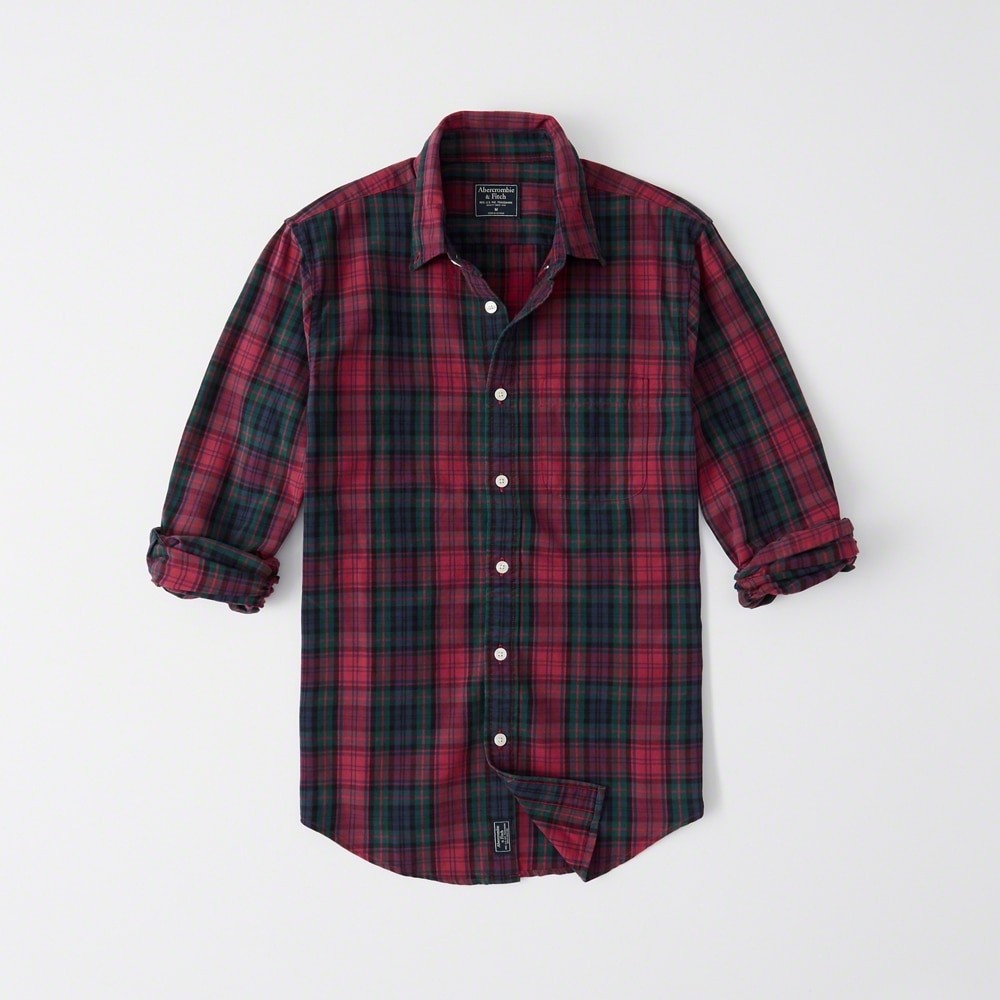 Hình Áo sơmi nam Abercrombie & Fitch AF-US-SM70 PLAID OXFORD SHIRT