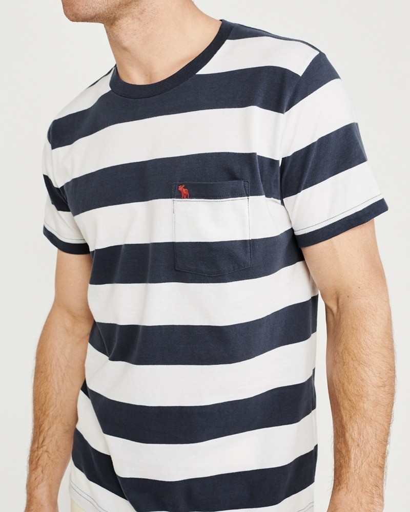 Hình Áo thun nam Abercrombie & Fitch AF-US-T34 STRIPED ICON POCKET TEE