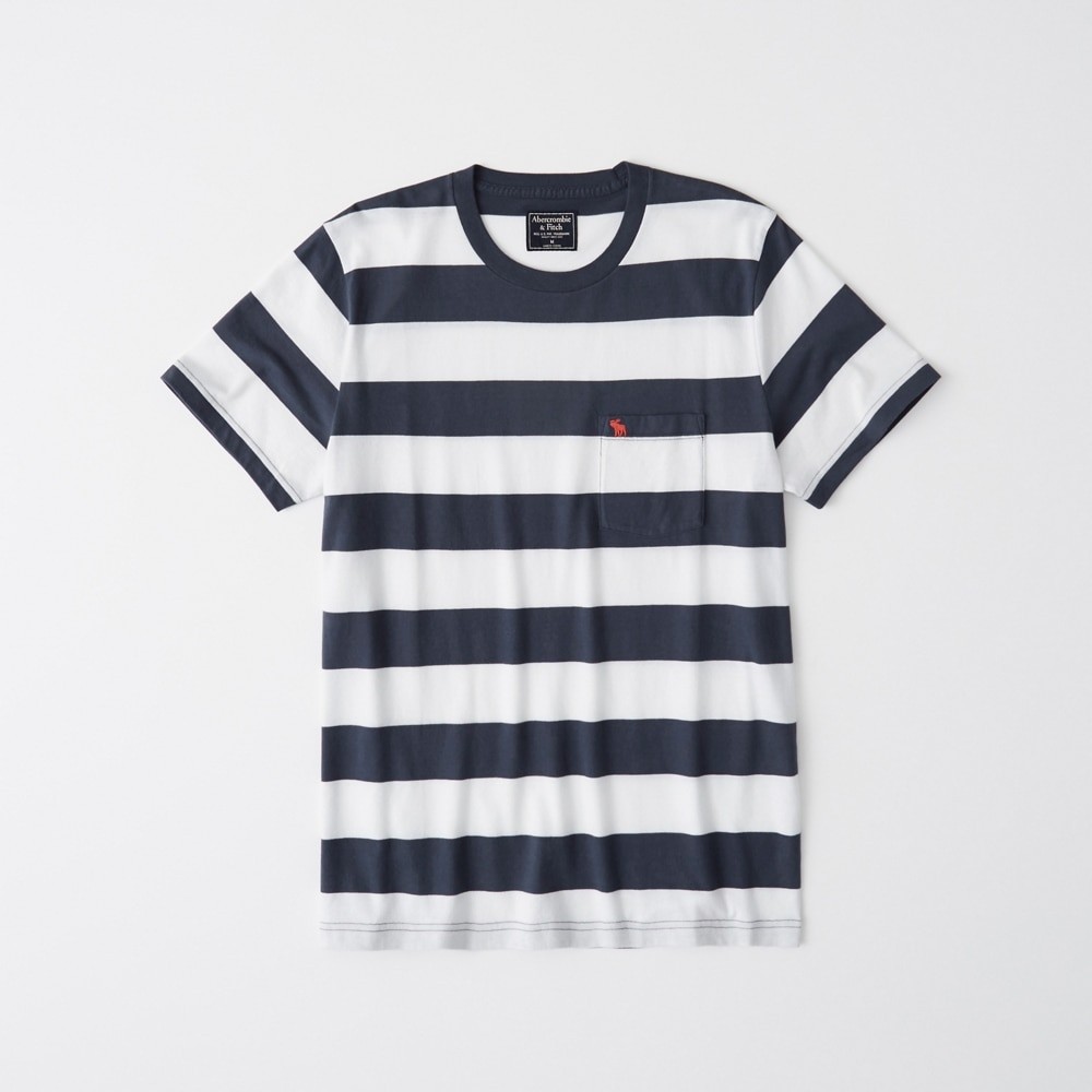 Hình Áo thun nam Abercrombie & Fitch AF-US-T34 STRIPED ICON POCKET TEE