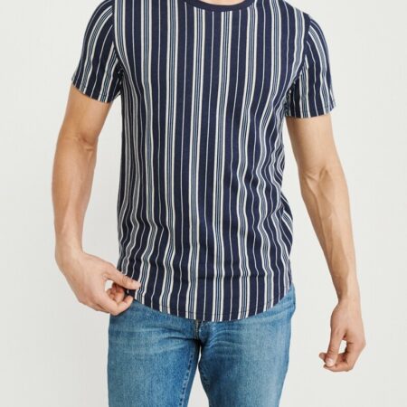 Hình Áo thun nam Abercrombie & Fitch AF-US-T40 STRIPED CURVED-HEM TEE