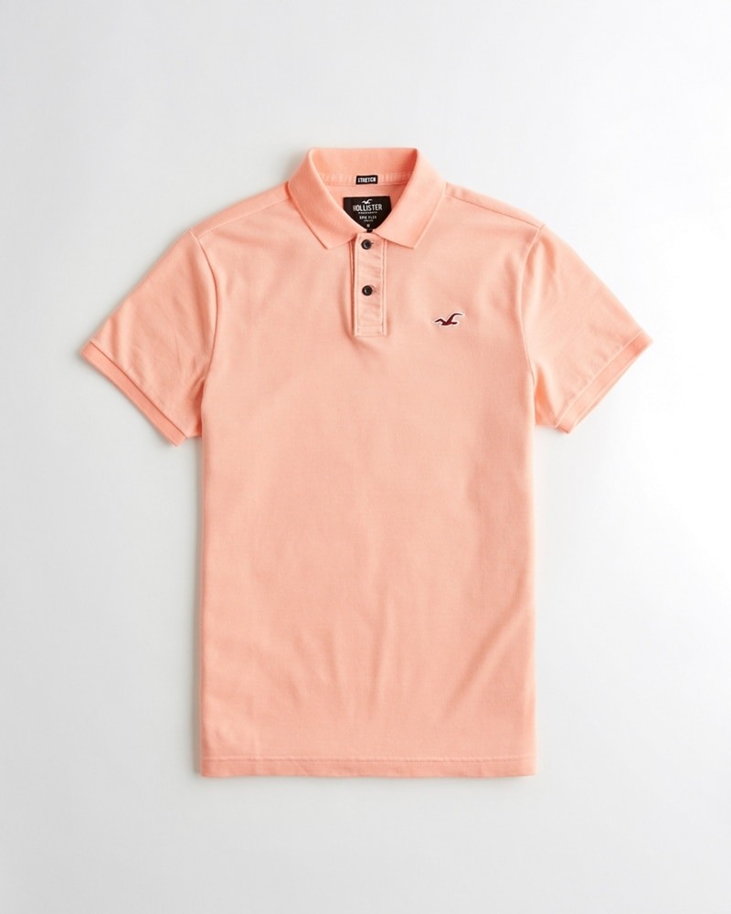 Hình Áo thun nam Hollister HCO-P197 Stretch Classic Fit Polo Coral