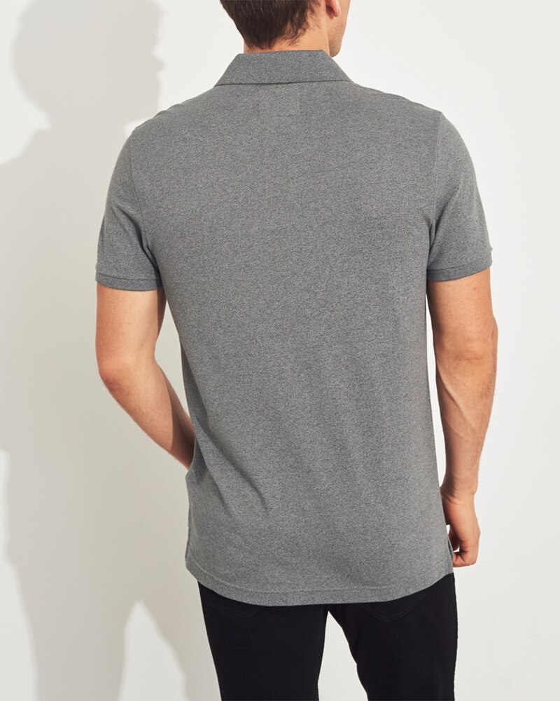 Hình Áo thun nam Hollister HCO-P200 Stretch Slim Fit Polo Dark Heather Grey