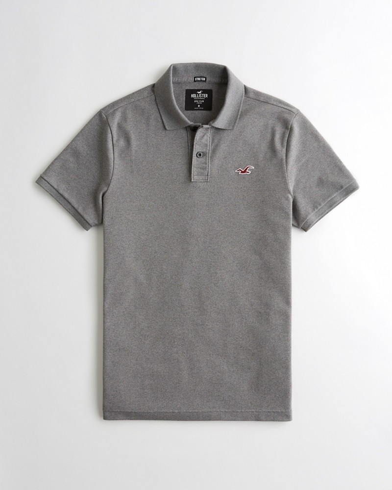 Hình Áo thun nam Hollister HCO-P200 Stretch Slim Fit Polo Dark Heather Grey