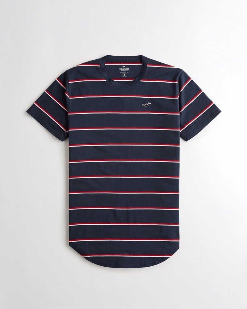 Hình Áo thun nam Hollister HCO-US-T15 Stripe Curved Hem T-Shirt