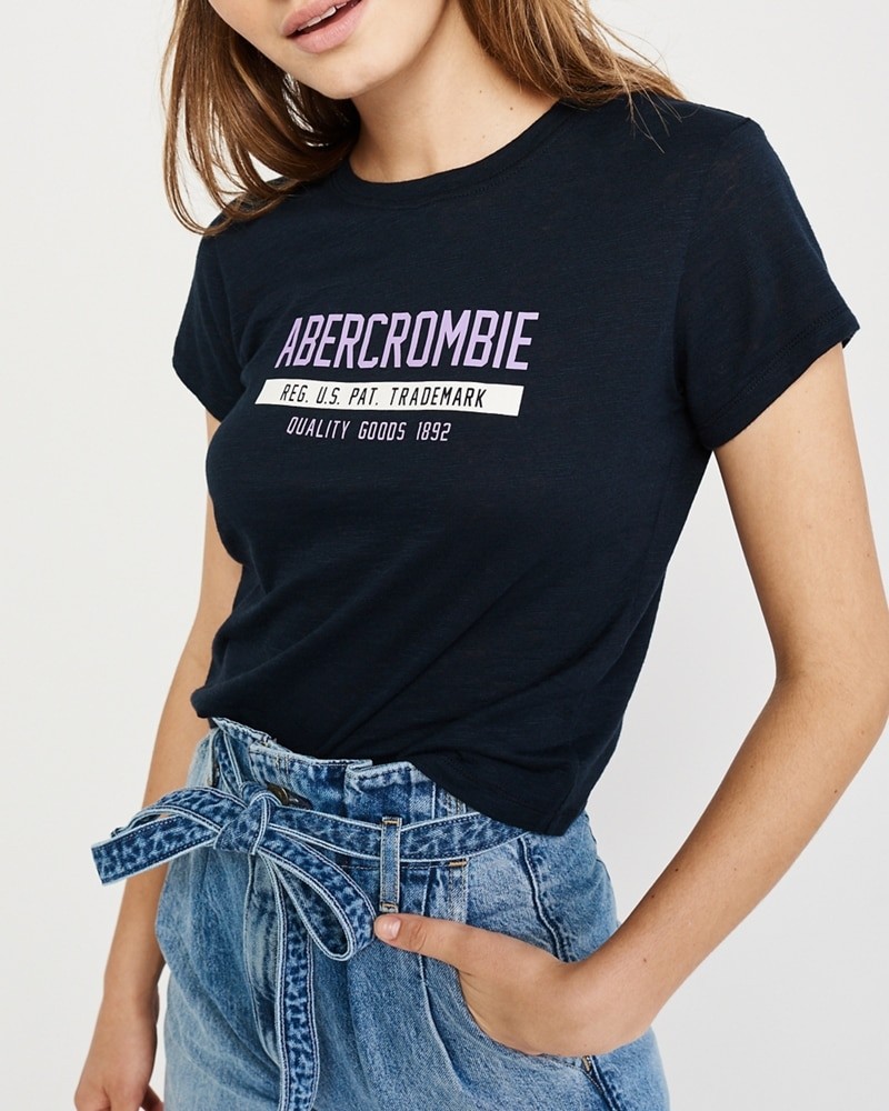 Hình Áo thun nữ Abercrombie & Fitch AF-US-NT06 Short-Sleeve Logo Tee