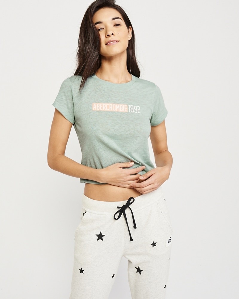 Hình Áo thun nữ Abercrombie & Fitch AF-US-NT08 Short-Sleeve Logo Tee