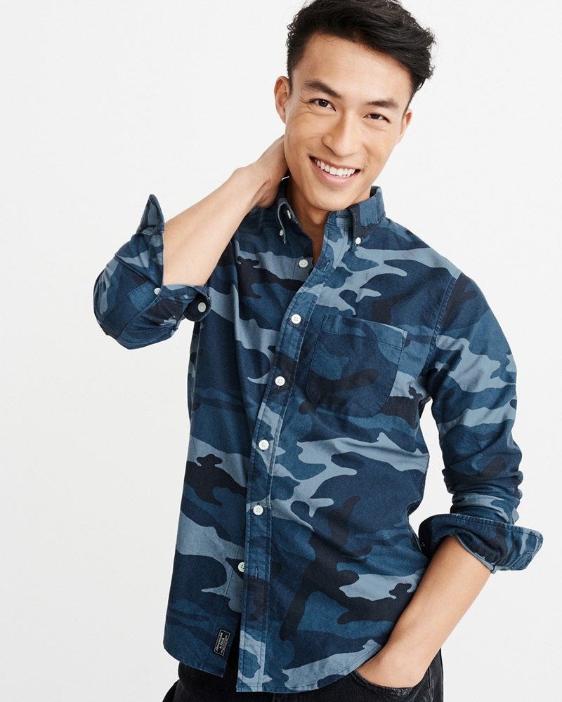 Hình Áo sơmi nam Abercrombie & Fitch AF-US-SM77 Oxford Shirt Signature Fit