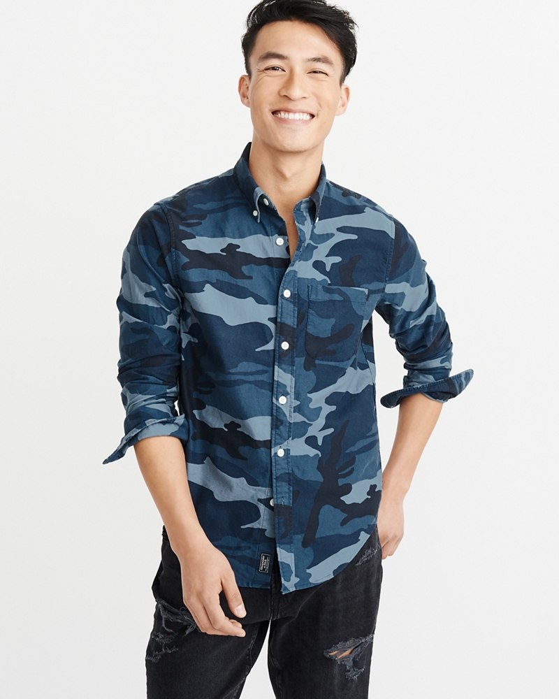 Hình Áo sơmi nam Abercrombie & Fitch AF-US-SM77 Oxford Shirt Signature Fit