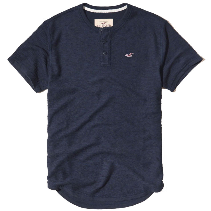 Hình Áo thun nam Hollister cổ trụ HCO-H13 Textured Boucle Henley