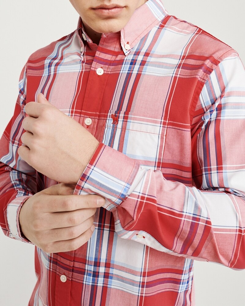 Hình Áo sơmi nam Abercrombie & Fitch AF-US-SM81 Icon Poplin Shirt Signature Fit