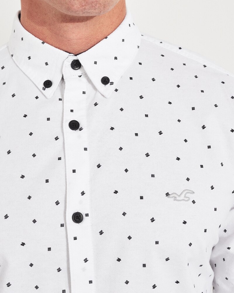 Hình Áo sơmi nam Hollister HCO-US-SM23 Stretch Oxford Muscle Fit Shirt