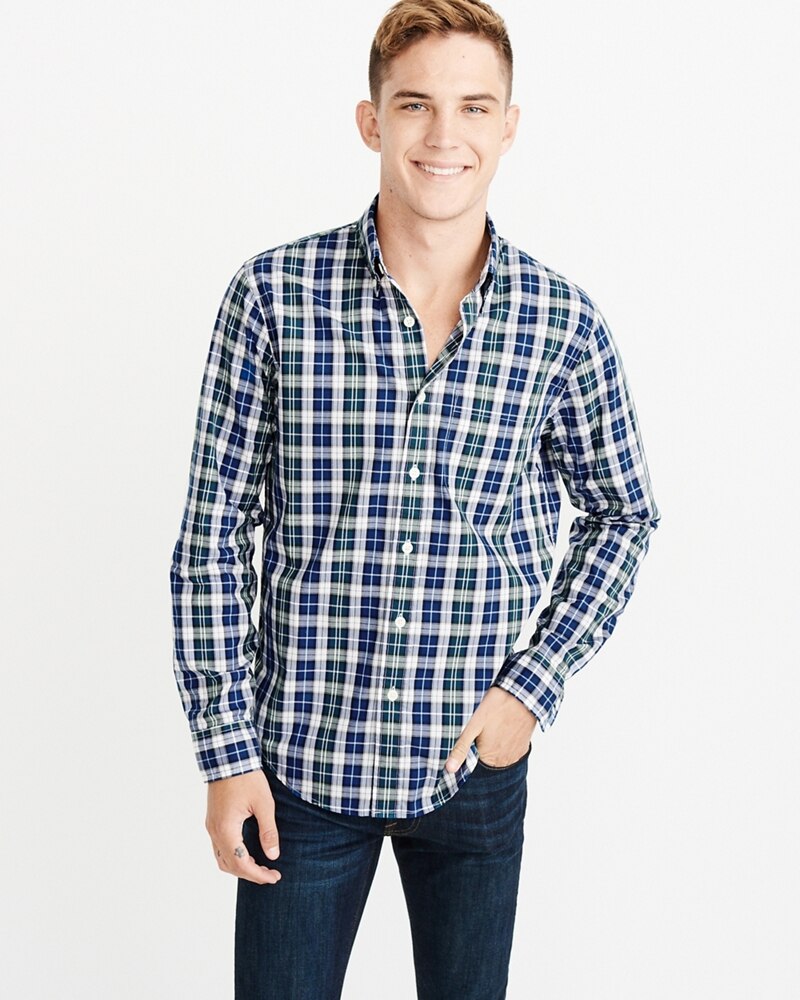 Hình Áo sơmi nam Abercrombie & Fitch AF-US-SM83 Poplin Shirt Signature Fit