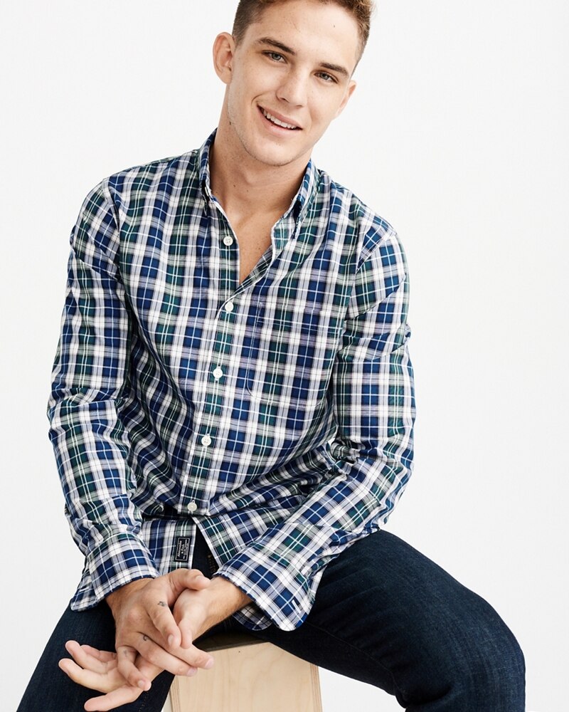 Hình Áo sơmi nam Abercrombie & Fitch AF-US-SM83 Poplin Shirt Signature Fit