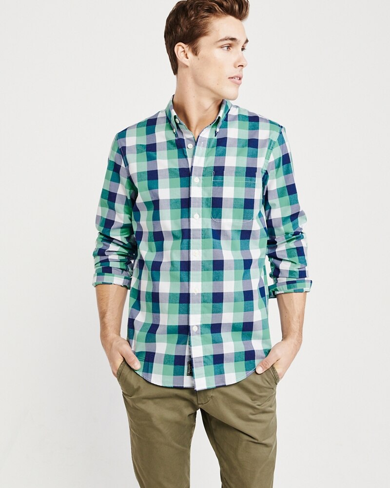 Hình Áo sơmi nam Abercrombie & Fitch AF-US-SM89 Poplin Shirt Signature Fit