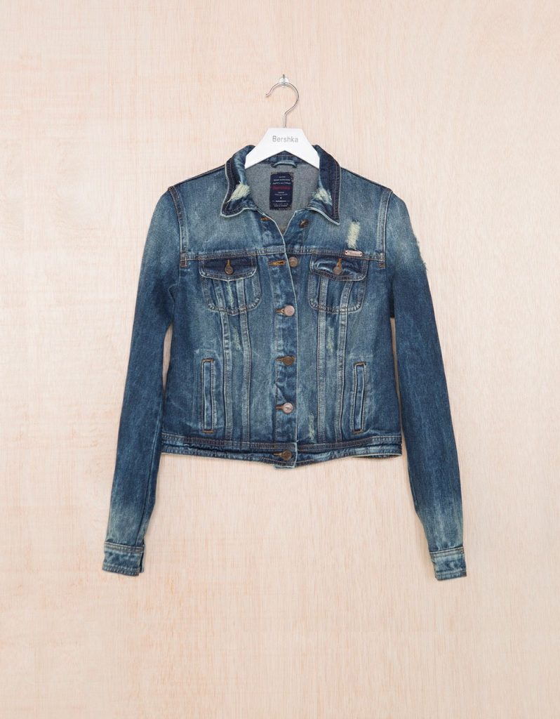 Hình Áo khoác jean nữ Bershka BSK-NK01 CROPPED DENIM JACKET Hình Áo khoác jean nữ Bershka BSK-NK01 CROPPED DENIM JACKET