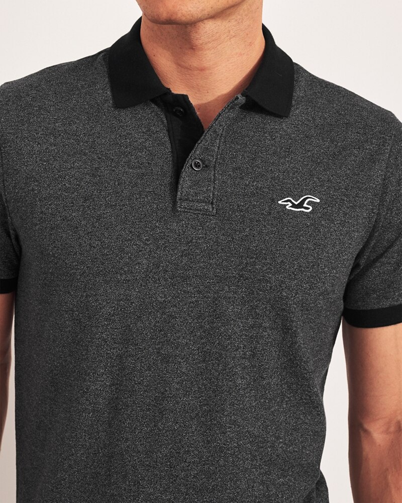 Hình Áo thun nam Hollister HCO-P204 Stretch Polo heather black