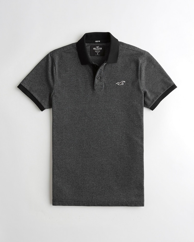 Hình Áo thun nam Hollister HCO-P204 Stretch Polo heather black