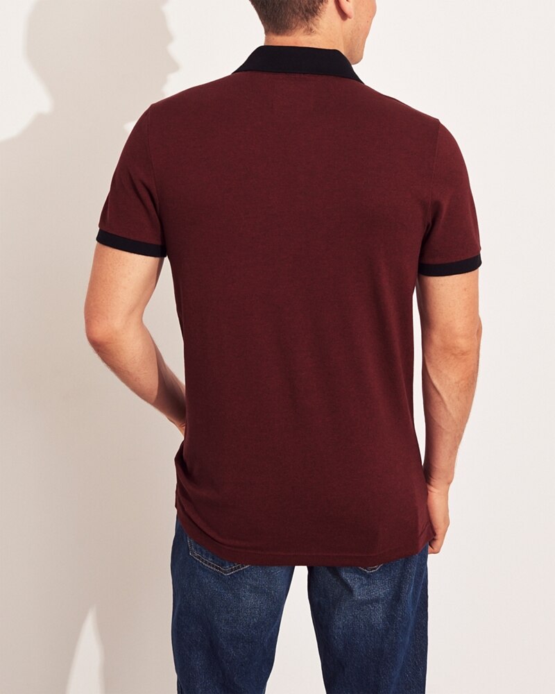 Hình Áo thun nam Hollister HCO-P206 Stretch Slim Fit Polo Heather Burgundy