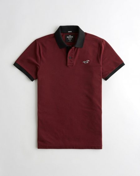 Hình Áo thun nam Hollister HCO-P206 Stretch Slim Fit Polo Heather Burgundy