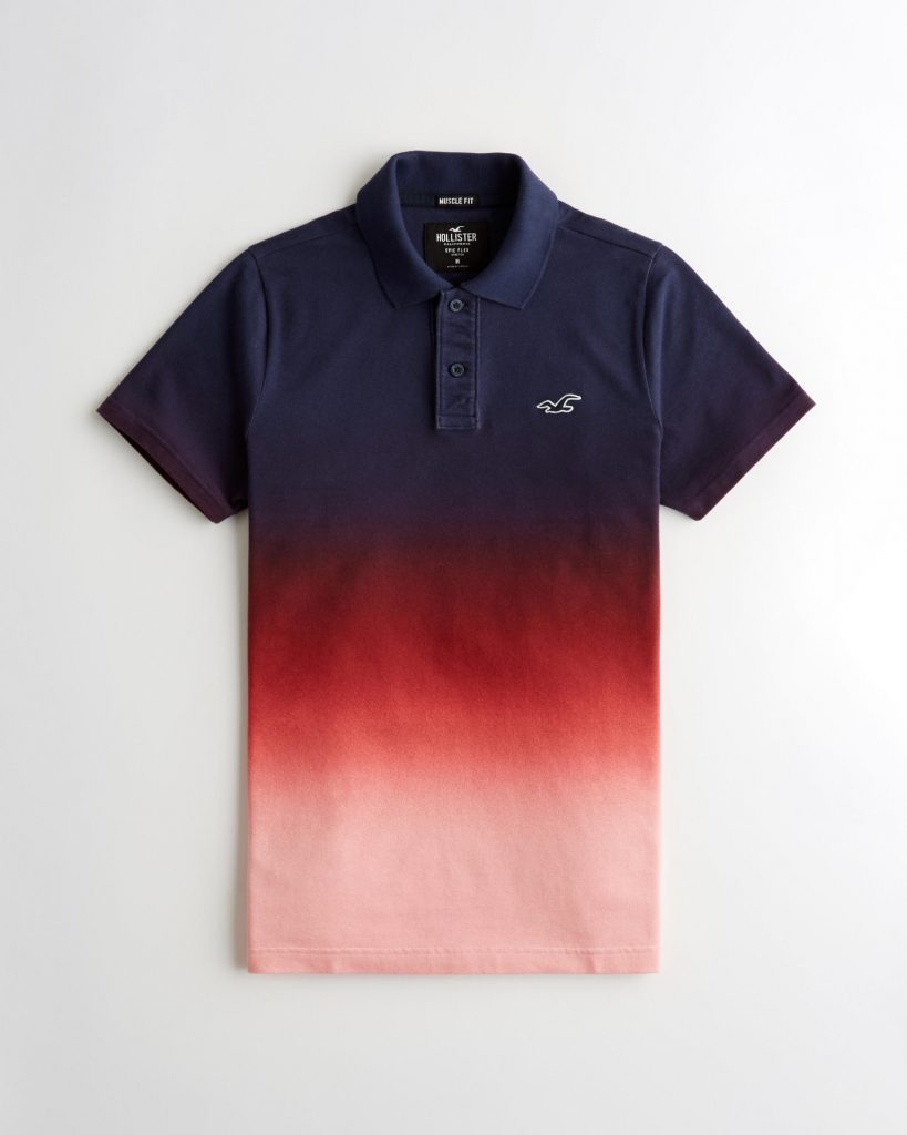 Hình Áo thun nam Hollister HCO-P207 Stretch Ombré Muscle Fit Polo Hình Áo thun nam Hollister HCO-P207 Stretch Ombré Muscle Fit Polo