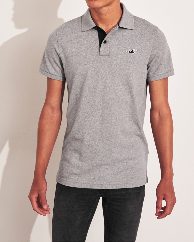 Hình Áo thun nam Hollister HCO-P210 Stretch Polo heather grey