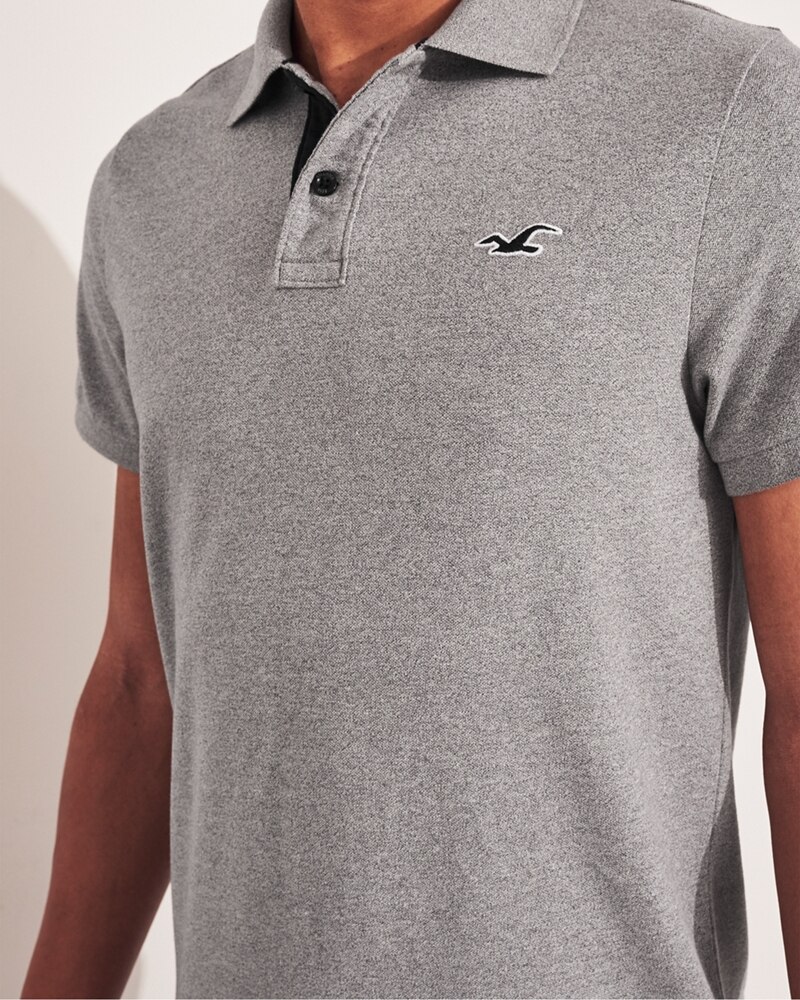 Hình Áo thun nam Hollister HCO-P210 Stretch Polo heather grey