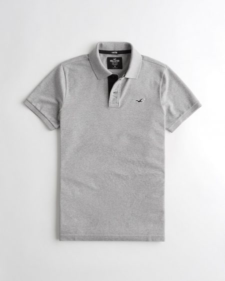 Hình Áo thun nam Hollister HCO-P210 Stretch Polo heather grey