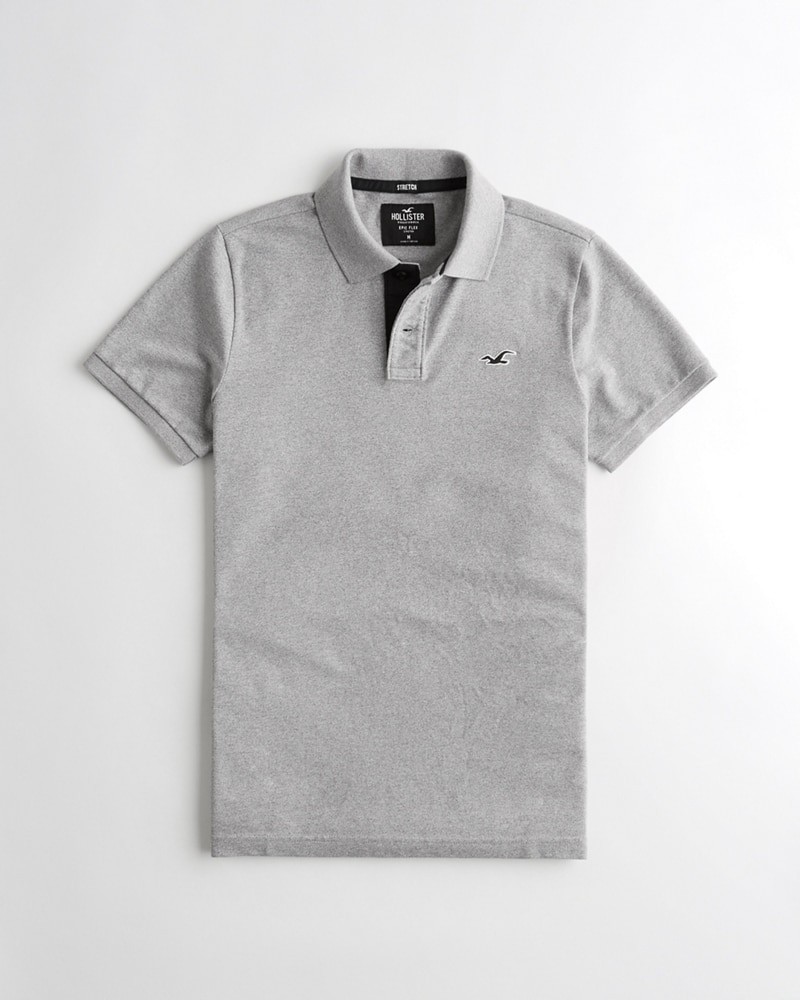 Hình Áo thun nam Hollister HCO-P210 Stretch Polo heather grey