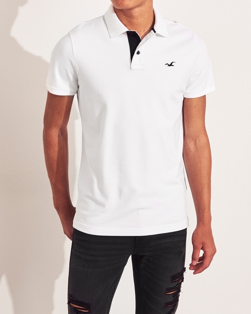 Hình Áo thun nam Hollister HCO-P211 Stretch Polo White