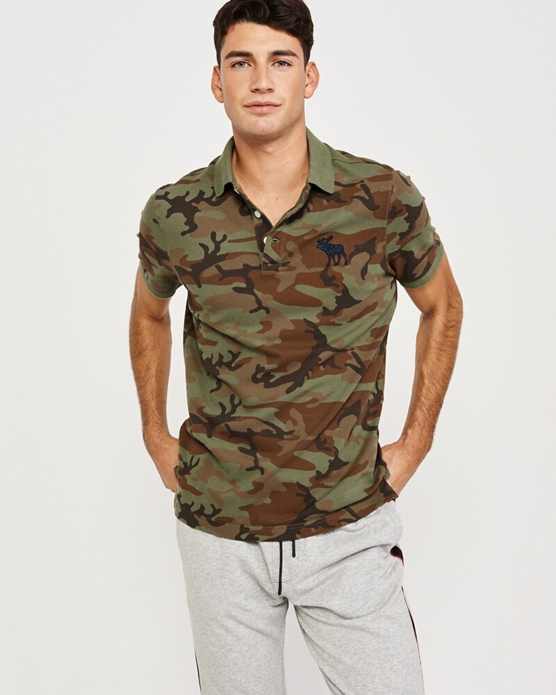 Hình Áo thun polo Abercrombie & Fitch AF-US-P35 Stretch Exploded Icon Camo Polo