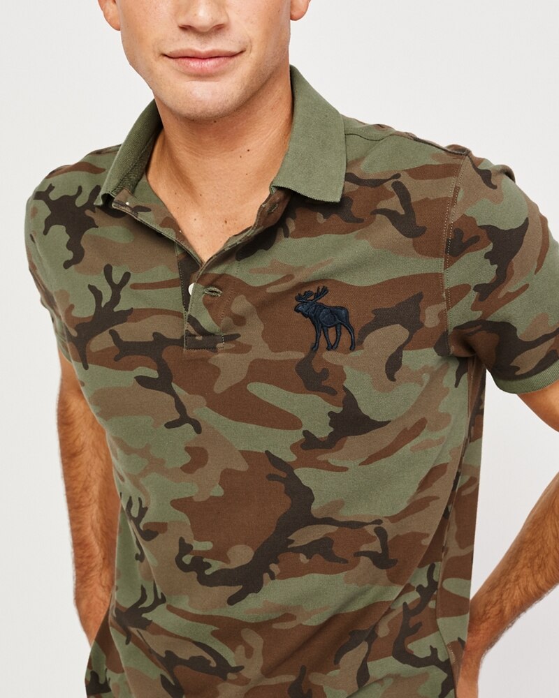 Hình Áo thun polo Abercrombie & Fitch AF-US-P35 Stretch Exploded Icon Camo Polo