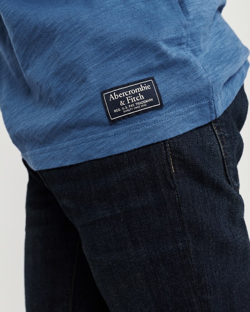 Hình Áo thun nam Abercrombie & Fitch cổ trụ AF-H04 Short-Sleeve Henley