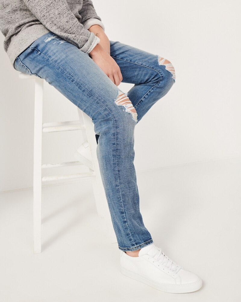 Hình Quần Jean nam Abercrombie & Fitch AF-US-J51 Ripped Skinny Jeans