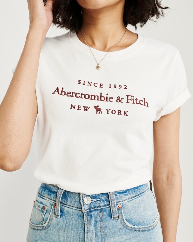 Hình Áo thun nữ Abercrombie & Fitch AF-US-NT10 Short-Sleeve Logo Crew Tee