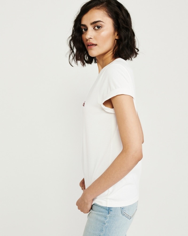 Hình Áo thun nữ Abercrombie & Fitch AF-US-NT10 Short-Sleeve Logo Crew Tee