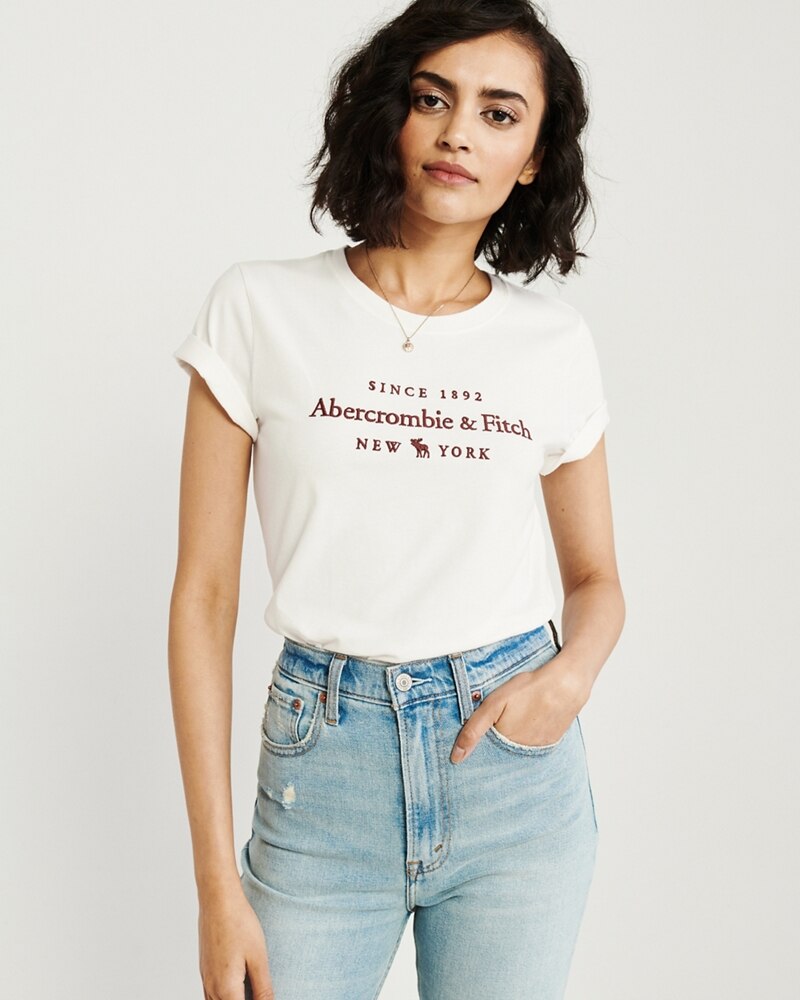 Hình Áo thun nữ Abercrombie & Fitch AF-US-NT10 Short-Sleeve Logo Crew Tee