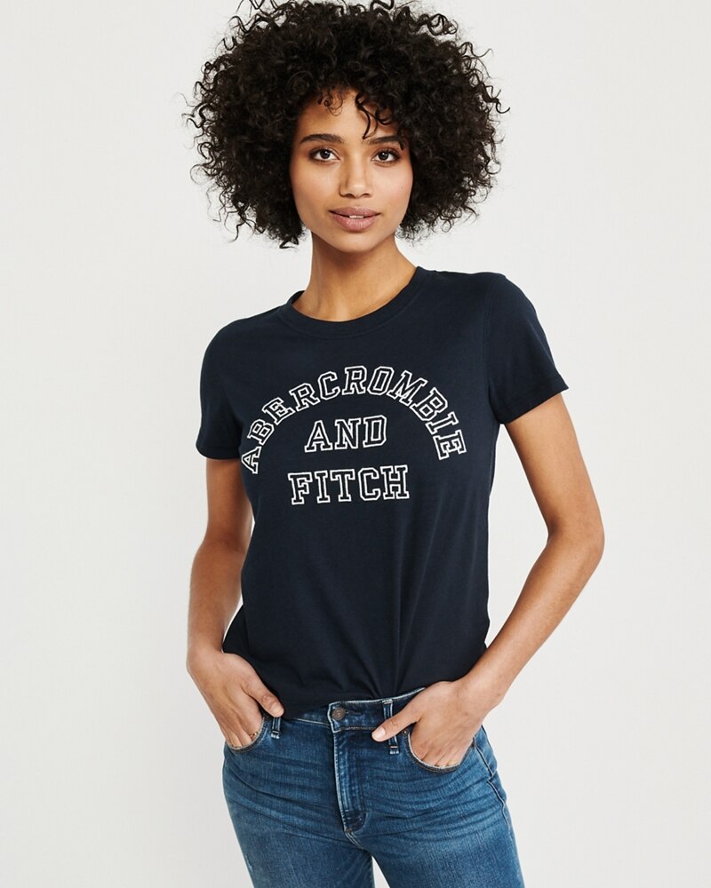 Hình Áo thun nữ Abercrombie & Fitch AF-US-NT11 Embroidered Logo Tee