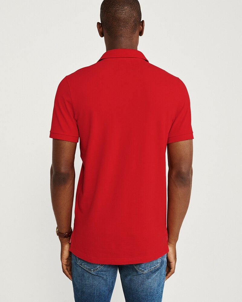 Hình Áo thun polo Abercrombie & Fitch AF-US-P44 Stretch Logo Polo Red